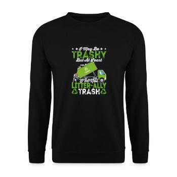 Litter-ally Trash Dump Garbage Truck Driver Who - Unisex Sweatshirt - black - Front - Alina (178cm) & Michal (187cm)