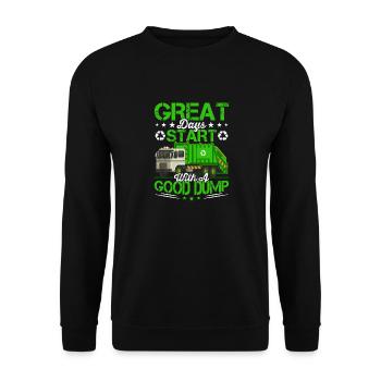 Good garbage dump garbage truck driver driving truck - Unisex Sweatshirt - black - Front - Alina (178cm) & Michal (187cm)