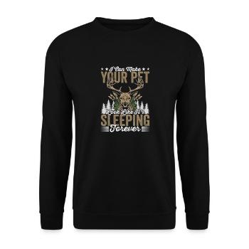 Lassen Sie Ihr Haustier Wie Schlafende - Unisex Pullover - Schwarz - Vorne - Alina (178cm) & Michal (187cm)