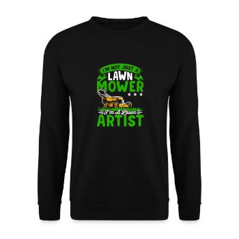 I am a lawn artist lawn mower - Unisex Sweatshirt - black - Front - Alina (178cm) & Michal (187cm)