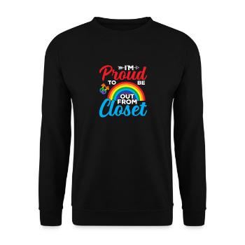 Proud to get out of the closet Lgbtq Gay Awareness - Unisex Sweatshirt - black - Front - Alina (178cm) & Michal (187cm)