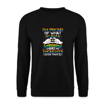 Fier de qui je suis Conscience gay LGBTQ - Sweat-shirt Unisexe - noir - Devant - Alina (178cm) & Michal (187cm)