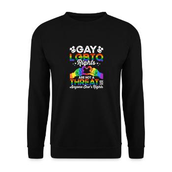 Lgbtq Gay Rights Not Threat Awareness Support - Unisex Pullover - Schwarz - Vorne - Alina (178cm) & Michal (187cm)