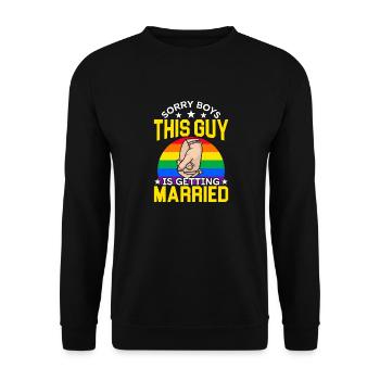 Heiraten Lgbtq Schwuler Junggesellenabschied Pride - Unisex Pullover - Schwarz - Vorne - Alina (178cm) & Michal (187cm)