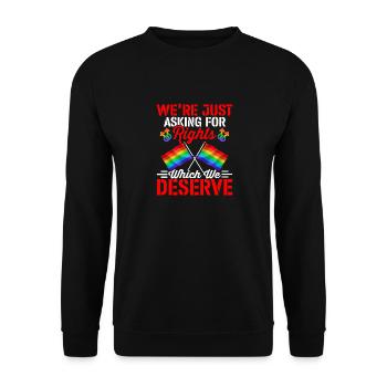Ask For Lgbtq Gay Rights Awareness Support Pride - Unisex Pullover - Schwarz - Vorne - Alina (178cm) & Michal (187cm)