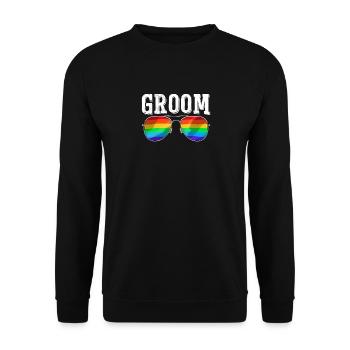 Groom Lgbtq Gay Bachelor Party Equality Pride - Unisex Sweatshirt - black - Front - Alina (178cm) & Michal (187cm)