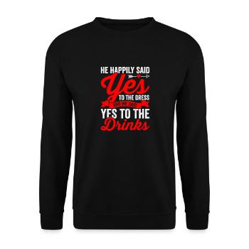Dress Drinks Lgbtq Gay Bachelor Party Equality - Unisex Sweatshirt - black - Front - Alina (178cm) & Michal (187cm)