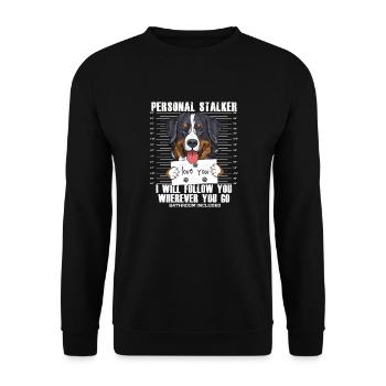 Bouvier Bernois Stalker Dessin Animé T-shirt - Sweat-shirt Unisexe - noir - Devant - Alina (178cm) & Michal (187cm)