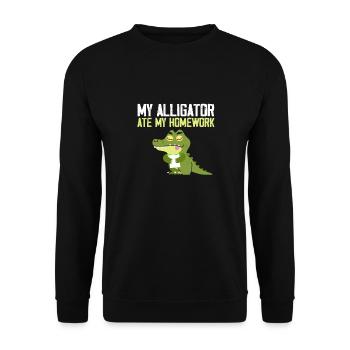 My alligator ate my homework - Unisex Pullover - Schwarz - Vorne - Alina (178cm) & Michal (187cm)