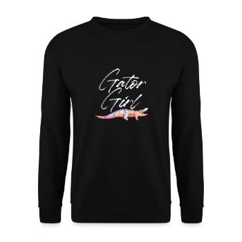 Gator Girl | Alligator - Unisex Pullover - Schwarz - Vorne - Alina (178cm) & Michal (187cm)