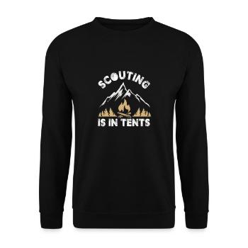 Scouting Is In Tents - Unisex Pullover - Schwarz - Vorne - Alina (178cm) & Michal (187cm)