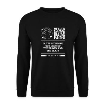 Gott schuf die Erde Bibelstudium Christlicher - Unisex Pullover - Schwarz - Vorne - Alina (178cm) & Michal (187cm)