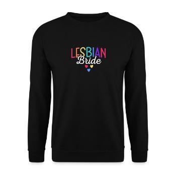 Lesbische Braut Lgbtq Gay Wedding Equality - Unisex Pullover - Schwarz - Vorne - Alina (178cm) & Michal (187cm)
