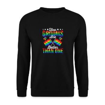 Zwei Bräutigame Lgbtq Gay Wedding Equality Pride - Unisex Pullover - Schwarz - Vorne - Alina (178cm) & Michal (187cm)