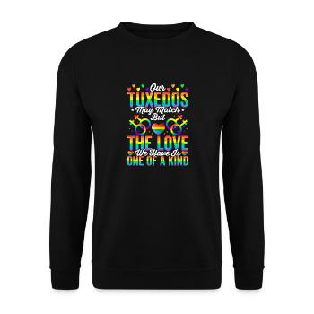 Liebe Lgbtq Gay Wedding Equality Pride Awareness - Unisex Pullover - Schwarz - Vorne - Alina (178cm) & Michal (187cm)