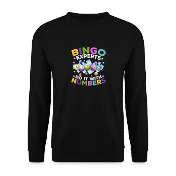 Bingo-experten Zahlen Bingo-spieler Spiel Sport - Unisex Pullover - Schwarz - Vorne - Alina (178cm) & Michal (187cm)