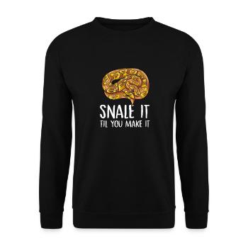 snale it til you make it Design for a snake jokes - Unisex Sweatshirt - black - Front - Alina (178cm) & Michal (187cm)