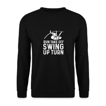 run take off swing up turn Design - Unisex Sweatshirt - black - Front - Alina (178cm) & Michal (187cm)