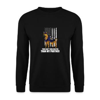 you cant run faster than my partner Design - Unisex Sweatshirt - black - Front - Alina (178cm) & Michal (187cm)