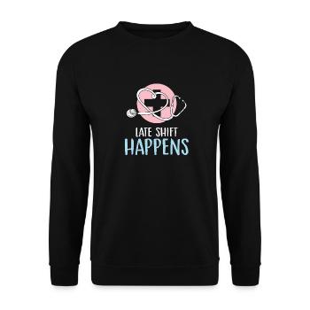 Arrivée tardive de l’équipe Conception pour un hôpital - Sweat-shirt Unisexe - noir - Devant - Alina (178cm) & Michal (187cm)