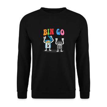 Joueur de bingo Bin Go, l’expert sportif - Sweat-shirt Unisexe - noir - Devant - Alina (178cm) & Michal (187cm)