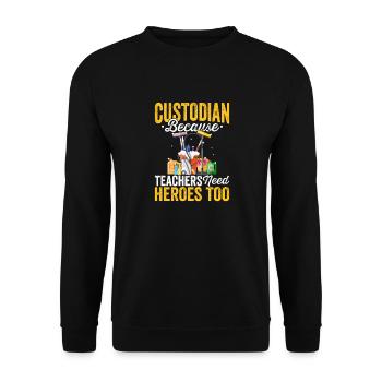 Les enseignants ont besoin de héros Gouvernante Entretien ménager - Sweat-shirt Unisexe - noir - Devant - Alina (178cm) & Michal (187cm)