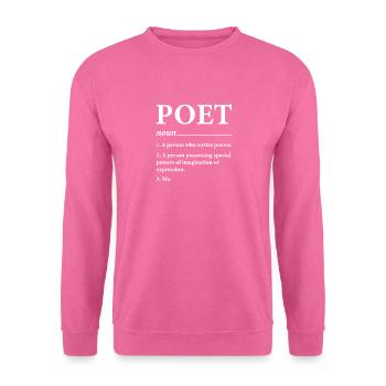 Poète Définition Amoureux de la poésie Lecteur de poésie - Sweat-shirt Unisexe - rose - Devant