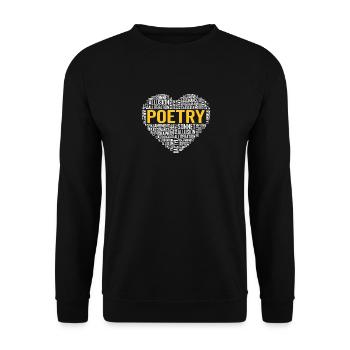 Poésie Coeur Poète Expert Poésie Amoureux Lecteur - Sweat-shirt Unisexe - noir - Devant - Alina (178cm) & Michal (187cm)