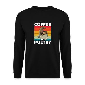 Kaffee Und Poesie Dichter Poesie Liebhaber Leser - Unisex Pullover - Schwarz - Vorne - Alina (178cm) & Michal (187cm)