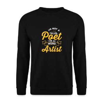 Je ne suis pas un poète, un amateur de poésie, un lecteur de poésie - Sweat-shirt Unisexe - noir - Devant - Alina (178cm) & Michal (187cm)