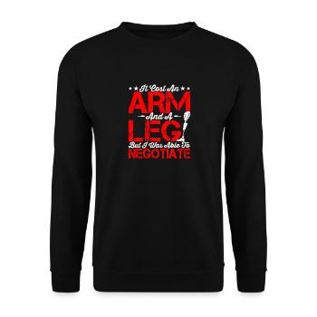 It cost arm and leg amputees - Unisex Sweatshirt - black - Front - Alina (178cm) & Michal (187cm)