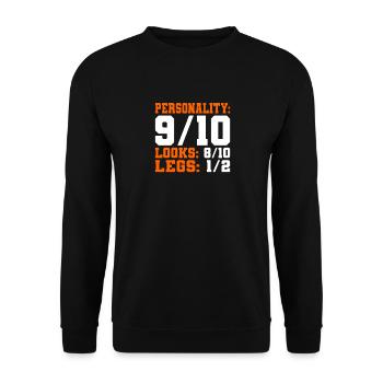 Beine 1/2 Amputierte Prothese - Unisex Pullover - Schwarz - Vorne - Alina (178cm) & Michal (187cm)