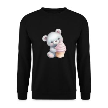 Teddy Bear Cupcake - Unisex Sweatshirt - black - Front - Alina (178cm) & Michal (187cm)