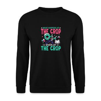 What happens at Crop Scrapbooking Crafting Craft - Unisex Sweatshirt - black - Front - Alina (178cm) & Michal (187cm)