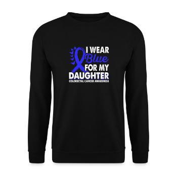 Portez du bleu clair pour le cancer du côlon de la fille - Sweat-shirt Unisexe - noir - Devant - Alina (178cm) & Michal (187cm)