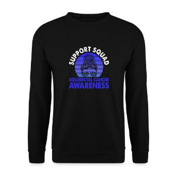 Support Squad Colorectal Colon Cancer Awareness - Unisex Sweatshirt - black - Front - Alina (178cm) & Michal (187cm)