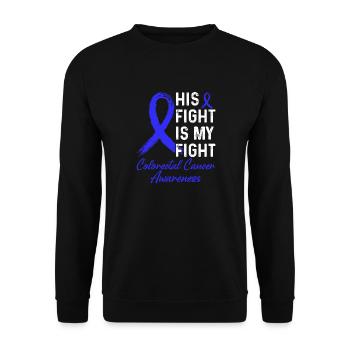 Sein Kampf Ist Unser Kampf Darmkrebs Bewusstsein - Unisex Pullover - Schwarz - Vorne - Alina (178cm) & Michal (187cm)