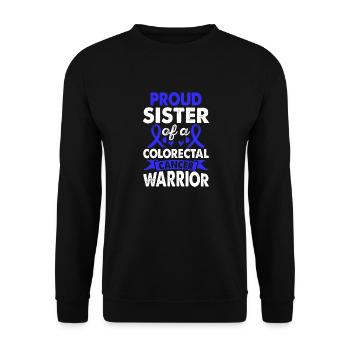 Schwester Von Darmkrebs Warrior Awareness Blue - Unisex Pullover - Schwarz - Vorne - Alina (178cm) & Michal (187cm)