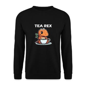 Adorable Tea Rex | Thé T-Rex Tenant Mignon - Sweat-shirt Unisexe - noir - Devant - Alina (178cm) & Michal (187cm)