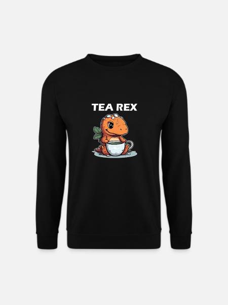 Entzückender Tea Rex | Süßer T-Rex mit Tee - Unisex Pullover - Schwarz
