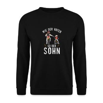 Motocross Bike Vater Sohn T-Shirt - Unisex Pullover - Schwarz - Vorne - Alina (178cm) & Michal (187cm)