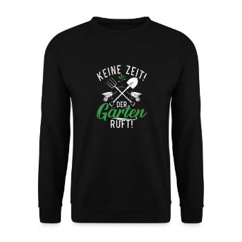 Keine Zeit! Der Garten ruft Design - Unisex Pullover - Schwarz - Vorne - Alina (178cm) & Michal (187cm)