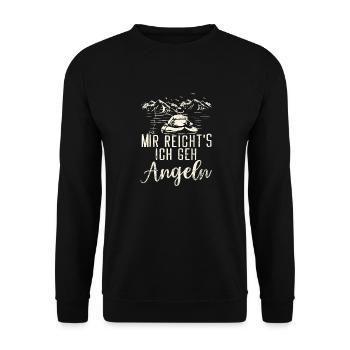 Mir reicht´s ich geh angeln - Unisex Pullover - Schwarz - Vorne - Alina (178cm) & Michal (187cm)