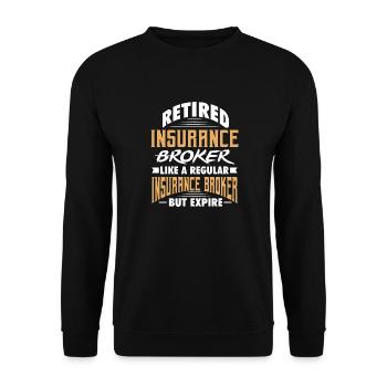 Retired Insurance Broker Like a regular Insurance - Unisex Pullover - Schwarz - Vorne - Alina (178cm) & Michal (187cm)