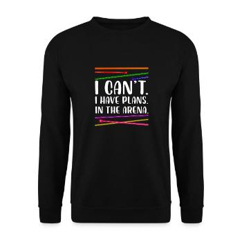 I can't. I have plans. In the arena | Laser Tag - Unisex Sweatshirt - black - Front - Alina (178cm) & Michal (187cm)