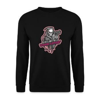 give me all your lovin - Unisex Sweatshirt - black - Front - Alina (178cm) & Michal (187cm)