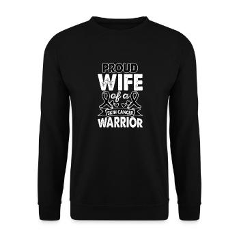 Skin Cancer Warrior Consciousness Wife Black - Unisex Sweatshirt - black - Front - Alina (178cm) & Michal (187cm)