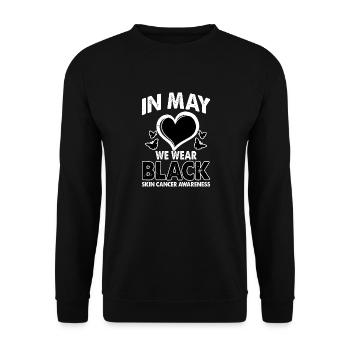 In May we wear the Black Skin Melanoma Cancer - Unisex Sweatshirt - black - Front - Alina (178cm) & Michal (187cm)