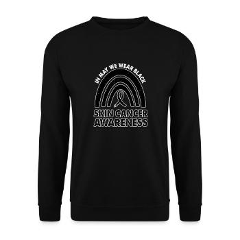 In May we wear the Black Skin Melanoma Cancer - Unisex Sweatshirt - black - Front - Alina (178cm) & Michal (187cm)