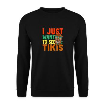 Would you like to have Tikis Hawaiian Luau Maui Hawaii Party - Unisex Sweatshirt - black - Front - Alina (178cm) & Michal (187cm)